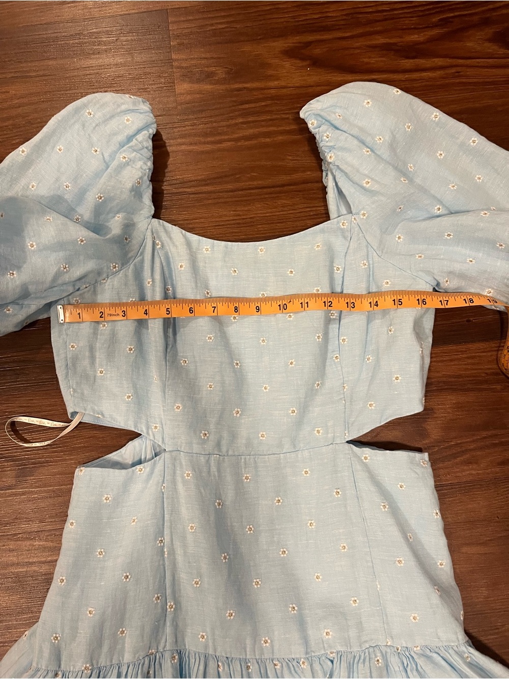 NWT Lilly Pulitzer Kylanne Elbow Sleeve Embr Linen Dress Hydra Blue Size 10 - Picture 14 of 16